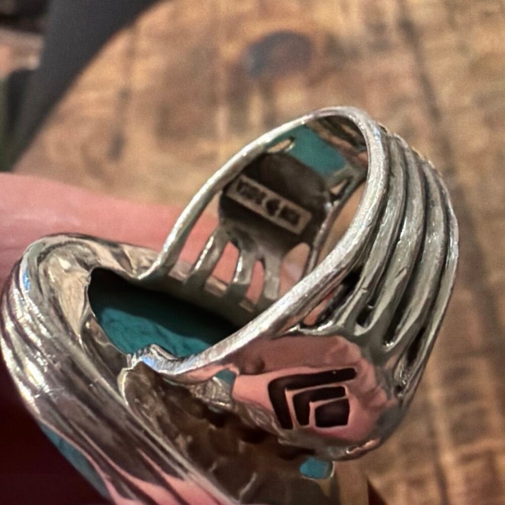 Silpada Turquoise & Sterling Silver statement ring size 11 - Picture 4 of 4